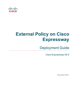 Cisco Expressway External Policy Deployment Guide (X8.5)
