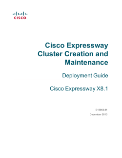 Cisco Expressway Cluster Creation and Maintenance Deployment Guide (X8.1)