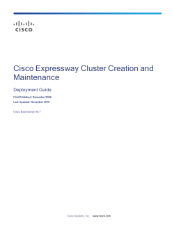 Cisco Expressway Cluster Creation and Maintenance Deployment Guide (X8.7)
