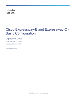 Cisco Expressway Basic Configuration Deployment Guide (X8.7)