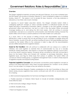 Government Relations: Roles Responsibilities 2014