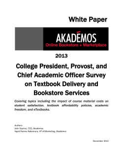President Provost Bookstore Survey