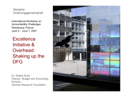 Excellence, Initiative, Overhead: Shaking up the DFG
