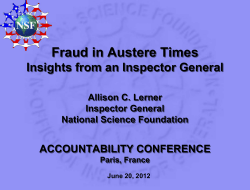 Fraud in Austere Times: Insights from an Inspector General