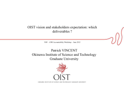 OIST vision and stakeholders expectation: which deliverables