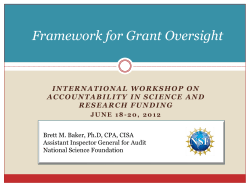 Framework for Grant Oversight