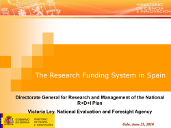The Research Funding System in Spain (MICINN)