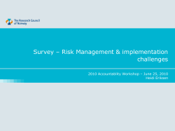 Risk Management and Implementation Challenges (RCN)
