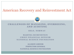 Challenges of Managing, Overseeing, and Auditing American Recovery and Reinvestment Act Funds (NSF)