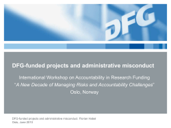 DFG Funded Projects and Administrative Misconduct