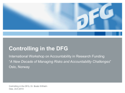 Controlling Costs in the DFG Head Office