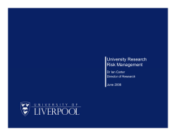 University Research Risk Management - University of Liverpool