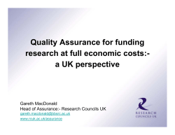 Quality Assurance for Funding Research at Full Economic Costs: A UK Perspective