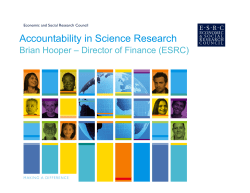 Accountability in Science Research - ESRC