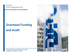 Overhead Funding and Audit - German Research Foundation
