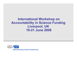 Swiss National Science Foundation Presentation