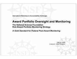 Award Portfolio Oversight and Monitoring - NSF