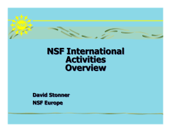 NSF International Activities Overview