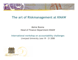 The Art of Risk Management at KNAW