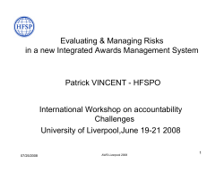 Evaluating Managing Risks in a New Integrated Awards Management System - HFSPO