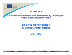 Ex Ante Certification Outsourced Audits