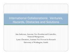International Collaborations: Ventures, Hazards, Obstacles and Solutions - University of Washington