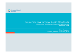 Implementing Internal Audit Standards - The Research Council of Norway