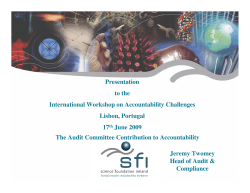 The Audit Committee Contribution to Accountability - Science Foundation of Ireland (SFI)