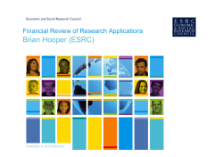 Financial Review of Research Applications - Economic & Social Research Council (ESRC)