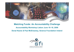 Matching Funds: An Accountability Challenge - Science Foundation Ireland