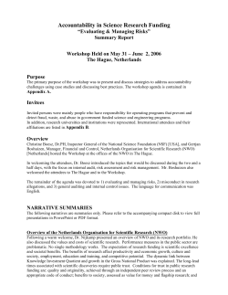 Accountability in Science Research Funding "Evaluating & Managing Risks" Summary Report
