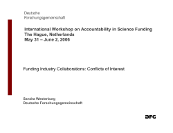 Funding Industry Collaborations: Conflicts of Interest