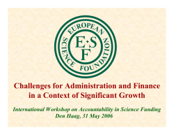 Challenges for Administration and Finance in a Context of Significant Growth