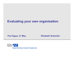 Evaluating your own Organisation