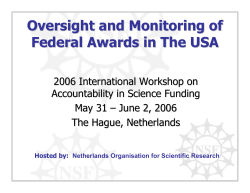 Oversight and Monitoring of Oversight and Monitoring of Federal Awards in The USA