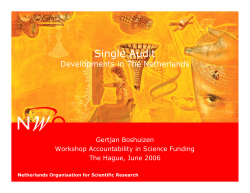 Single Audit - Developments in The Netherlands