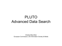 PLUTO Advanced Data Search