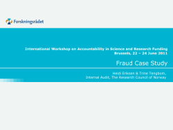 Fraud Case Study, The Research Council of Norway