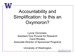 Accountability and Simplification: Is this an Oxymoron?
