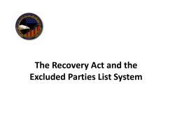 The Recovery Act and Excluded Parties List System