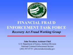 Financial Fraud Enforcement Task Force: The Critical Role of Suspension and Debarment Against Recovery Act Fraud