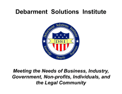 Primer on Suspension and Debarment