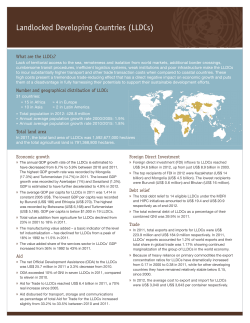 this short factsheet on key economic indicators in Landlocked Developing Countries