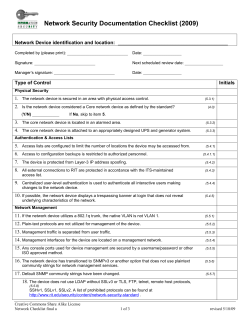Network Security Checklist