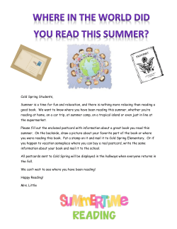 Summer Reading Postcard Program