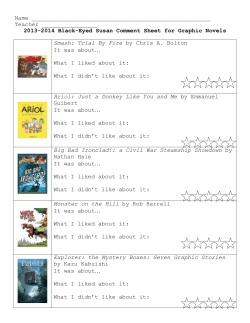 Graphic Novel Comment Sheet