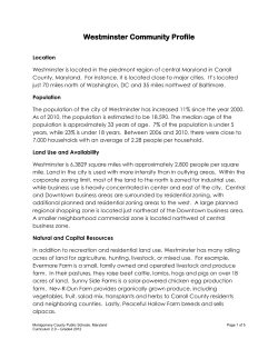 Community Profile Sample: Westminster
