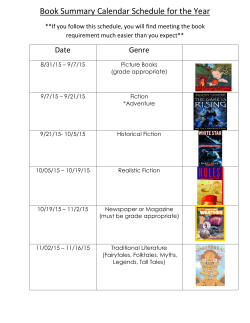 Book Summary Calendar Schedule