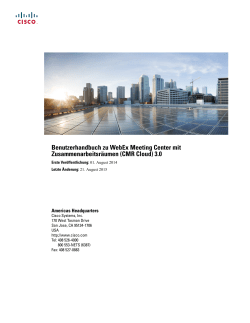 Benutzerhandbuch zu WebEx Meeting Center mit ZusammenarbeitsrÃ¤umen (CMR Cloud) 3.0