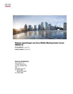 Release-opmerkingen van Cisco WebEx Meeting Center (versie WBS29.13)